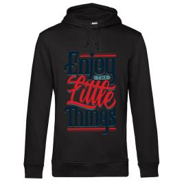 Hoodie barbat cu gluga enjoy the little things negru