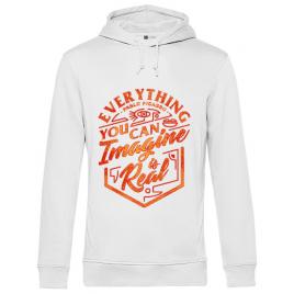 Hoodie barbat cu gluga everything you can imagine is real alb