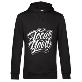Hoodie barbat cu gluga focus on the good negru