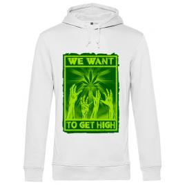 Hoodie barbat cu gluga high zombies alb
