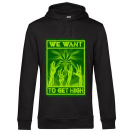 Hoodie barbat cu gluga high zombies negru
