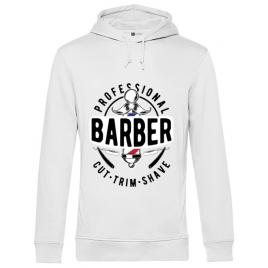 Hoodie barbat cu gluga professional barber alb