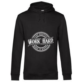 Hoodie barbat cu gluga work hard negru