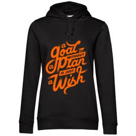 Hoodie dama cu gluga a goal without a plan is just a wish negru