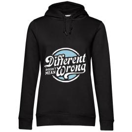 Hoodie dama cu gluga different doesnt mean wrong negru