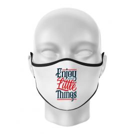 Masca personalizata reutilizabila enjoy the little things alb