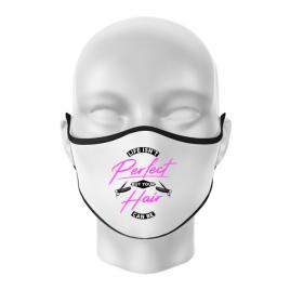 Masca personalizata reutilizabila life isnt perfect alb