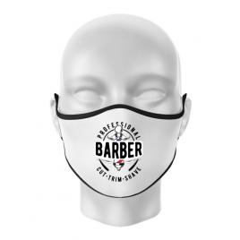 Masca personalizata reutilizabila professional barber alb