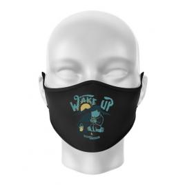 Masca personalizata reutilizabila wake up and drink a coffee negru
