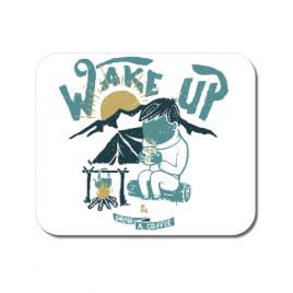 Mousepad personalizat wake up and drink a coffee alb
