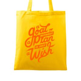 Sacosa din panza a goal without a plan is just a wish galben
