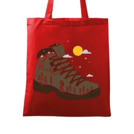 Sacosa din panza adventure boot rosu