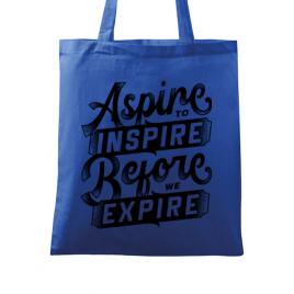 Sacosa din panza aspire to inspire before we expire albastru regal