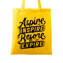 Sacosa din panza aspire to inspire before we expire galben