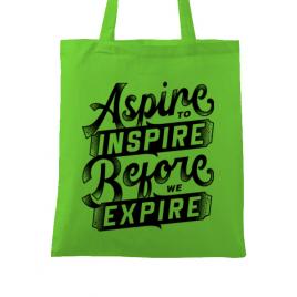 Sacosa din panza aspire to inspire before we expire verde mar