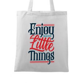 Sacosa din panza enjoy the little things alb