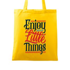 Sacosa din panza enjoy the little things galben