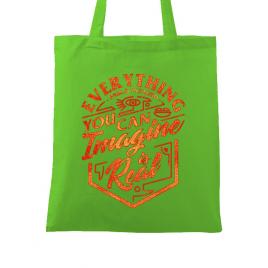 Sacosa din panza everything you can imagine is real verde mar