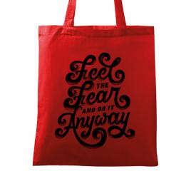 Sacosa din panza feel the fear and do it anyway rosu