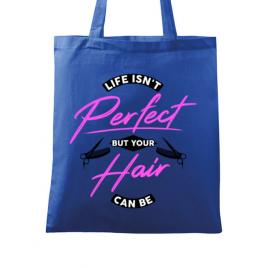 Sacosa din panza life isnt perfect albastru regal