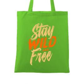 Sacosa din panza stay wild and free verde mar