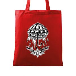 Sacosa din panza umbrella tattoo rosu