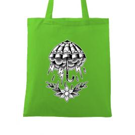 Sacosa din panza umbrella tattoo verde mar