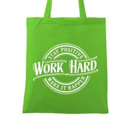 Sacosa din panza work hard verde mar