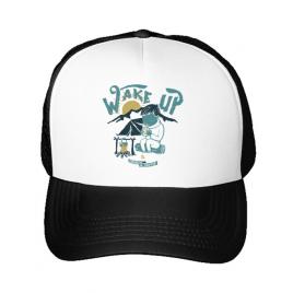 Sapca personalizata wake up and drink a coffee alb