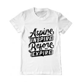 Tricou adler barbat aspire to inspire before we expire alb