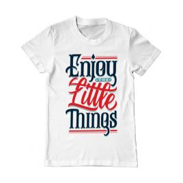Tricou adler barbat enjoy the little things alb