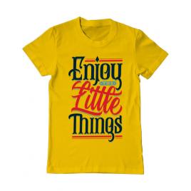 Tricou adler barbat enjoy the little things galben
