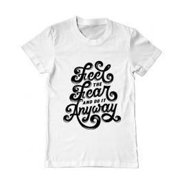 Tricou adler barbat feel the fear and do it anyway alb