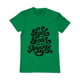 Tricou adler barbat feel the fear and do it anyway verde mediu