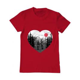 Tricou adler barbat hike and love rosu