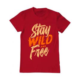 Tricou adler barbat stay wild and free rosu