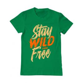 Tricou adler barbat stay wild and free verde mediu