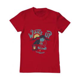 Tricou adler barbat wake up and drink a coffee rosu