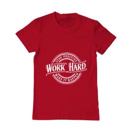 Tricou adler barbat work hard rosu