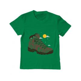 Tricou adler copil adventure boot verde mediu