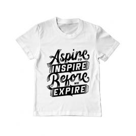 Tricou adler copil aspire to inspire before we expire alb