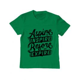 Tricou adler copil aspire to inspire before we expire verde mediu
