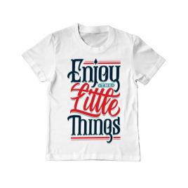 Tricou adler copil enjoy the little things alb