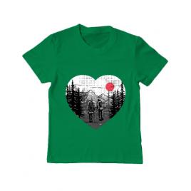 Tricou adler copil hike and love verde mediu