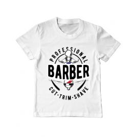 Tricou adler copil professional barber alb