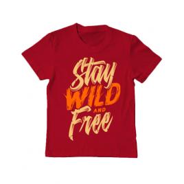 Tricou adler copil stay wild and free rosu