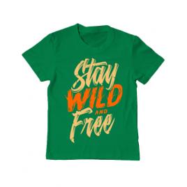 Tricou adler copil stay wild and free verde mediu