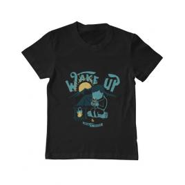 Tricou adler copil wake up and drink a coffee negru