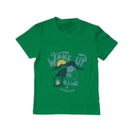 Tricou adler copil wake up and drink a coffee verde mediu