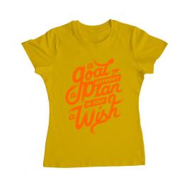Tricou adler dama a goal without a plan is just a wish galben